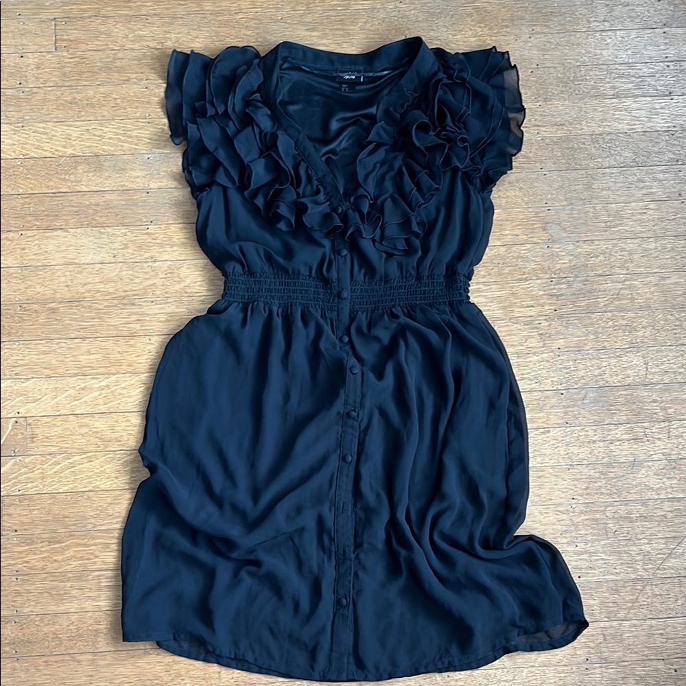 Elegant Black Ruffled Dress